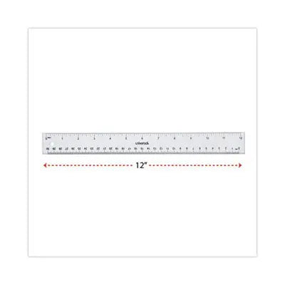 UNIVERSAL OFFICE PRODUCTS Clear Plastic Ruler, Standard/Metric, 12" Long, Clear Flipcost Flipcost