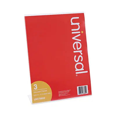 Universal® Clear L-Style Freestanding Frame, 8.5 x 11 Insert, 3/Pack Flipcost Flipcost