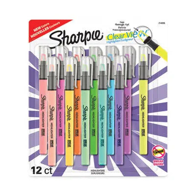Sharpie® Clearview Pen-Style Highlighter, Assorted Ink Colors, Chisel Tip, Assorted Barrel Colors, 12/Pack Flipcost Flipcost