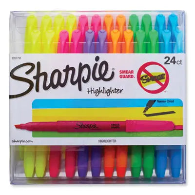 Sharpie® Pocket Style Highlighters, Assorted Ink Colors, Chisel Tip, Assorted Barrel Colors, 24/Pack Flipcost Flipcost