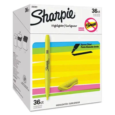 Sharpie® Pocket Style Highlighter Value Pack, Yellow Ink, Chisel Tip, Yellow Barrel, 36/Pack Flipcost Flipcost