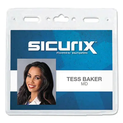 SICURIX® Sicurix Vinyl Badge Holder, 4 x 3, Clear, 50/Pack Flipcost Flipcost