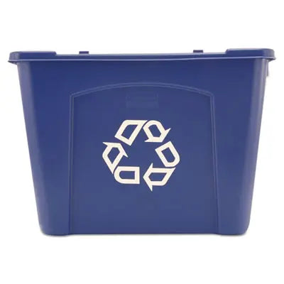 RUBBERMAID COMMERCIAL PROD. Stacking Recycle Bin, 14 gal, Polyethylene, Blue Flipcost