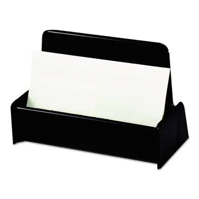 UNIVERSAL OFFICE PRODUCTS Business Card Holder, Holds 50 2 x 3.5 Cards, 3.75 x 1.81 x 1.38, Plastic, Black Flipcost Flipcost