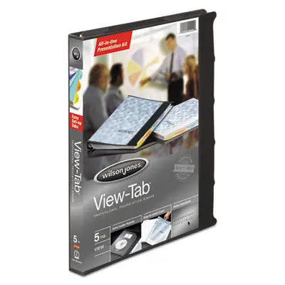 View-Tab Presentation Round Ring View Binder With Tabs, 3 Rings, 0.63" Capacity, 11 x 8.5, Black Flipcost Flipcost
