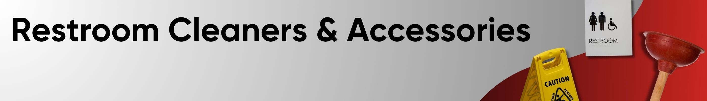 Range of restroom cleaners and accessories including disinfectants, toilet bowl cleaners, brushes, and air fresheners. Products organized for maintaining cleanliness and hygiene in bathrooms and restrooms. | Flipcost.com