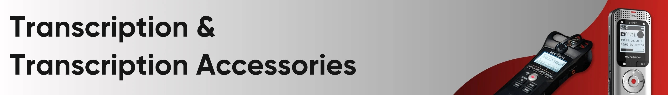 Range of transcription and transcription accessories including transcription machines, foot pedals, and headphones. Tools designed to assist with accurate and efficient transcription of audio recordings. | Flipcost.com