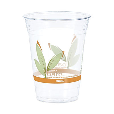 DART Bare Eco-Forward RPET Cold Cups, 16 oz to 18 oz, Leaf Design, Clear, 50/Pack - Flipcost