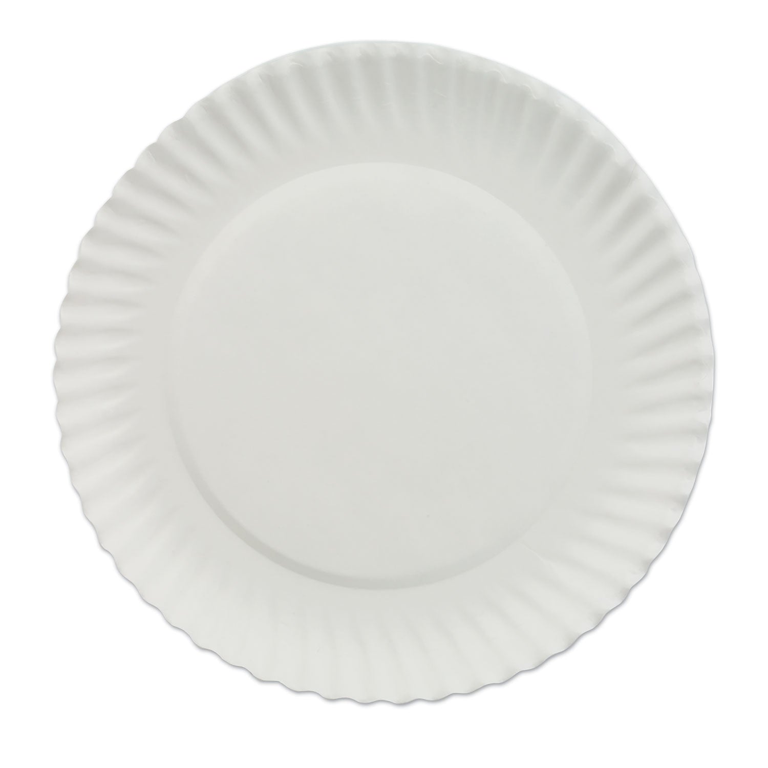 AJM Packaging Corporation White Paper Plates, 6" dia, 100/Pack, 10 Packs/Carton