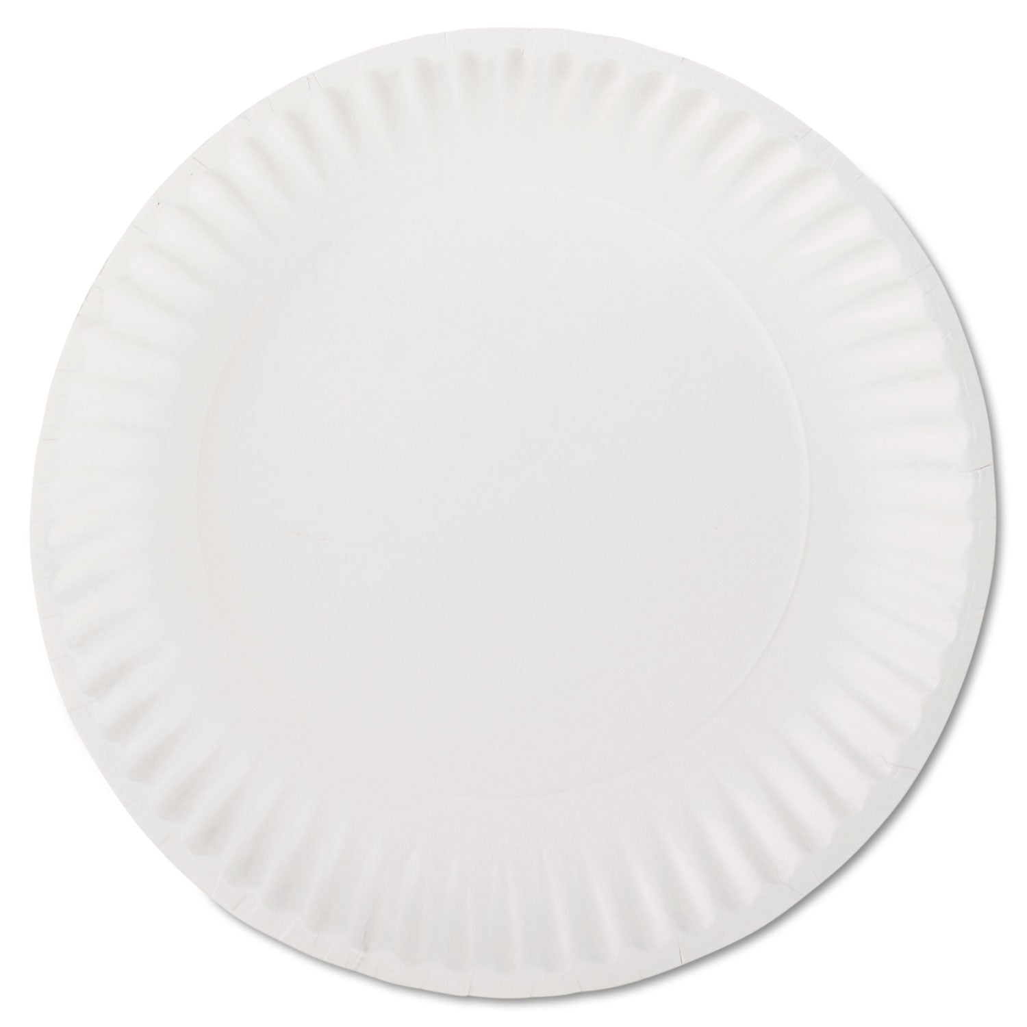 White Paper Plates, 9" dia, 100/Pack, 10 Packs/Carton