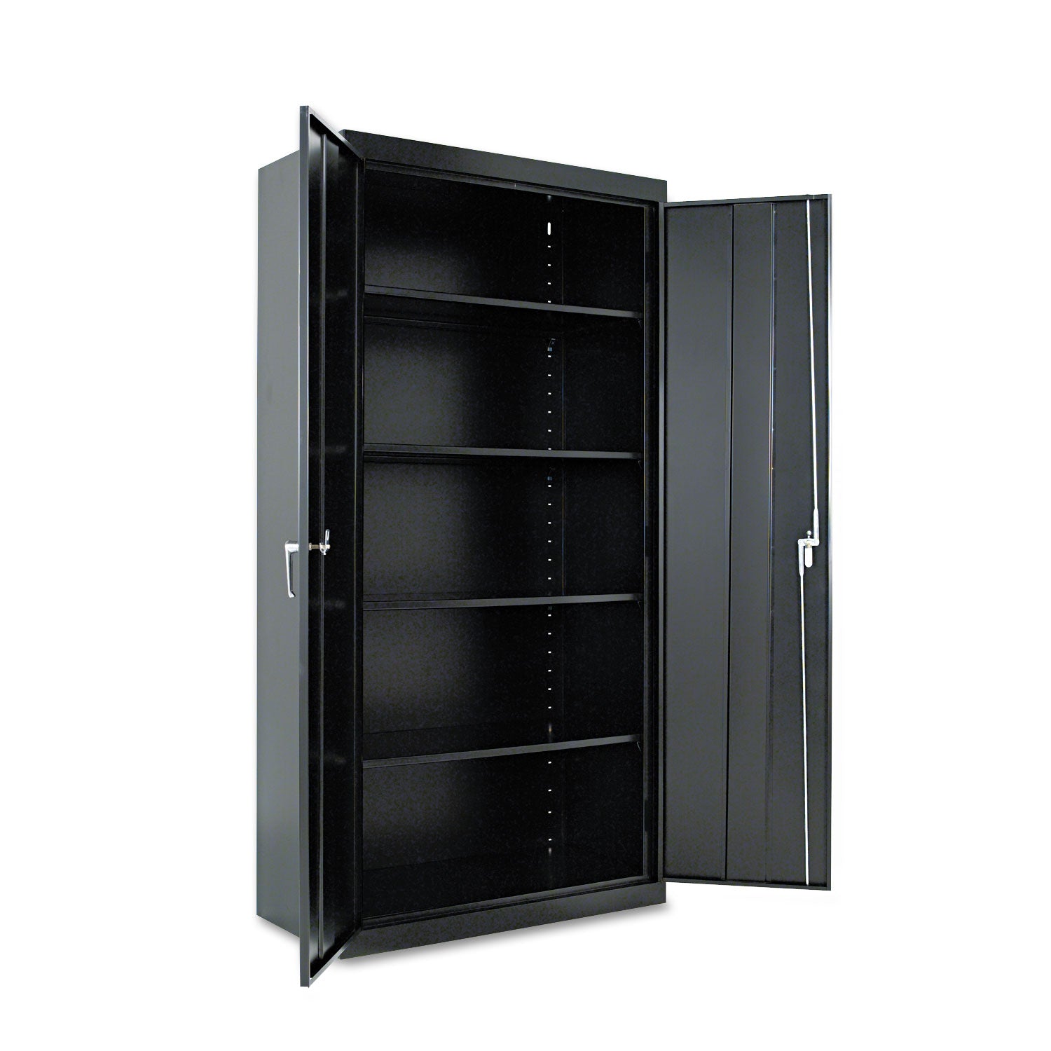 Assembled 72" High Heavy-Duty Welded Storage Cabinet, Four Adjustable Shelves, 36w x 18d, Black