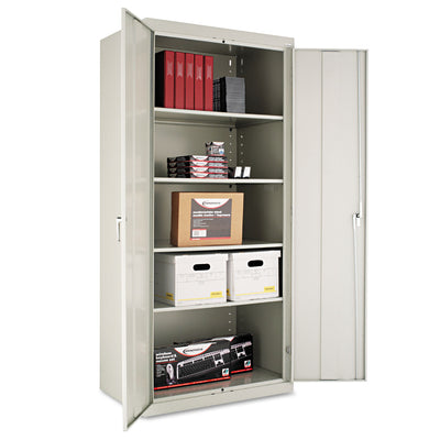 Assembled 78" High Heavy-Duty Welded Storage Cabinet, Four Adjustable Shelves, 36w x 24d, Light Gray Flipcost Flipcost