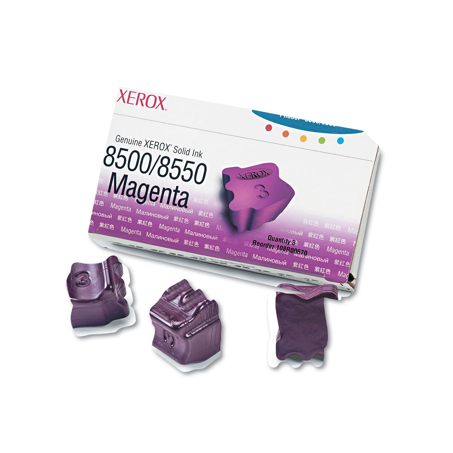 108R00670 Solid Ink Stick, 1,033 Page-Yield, Magenta, 3/Box