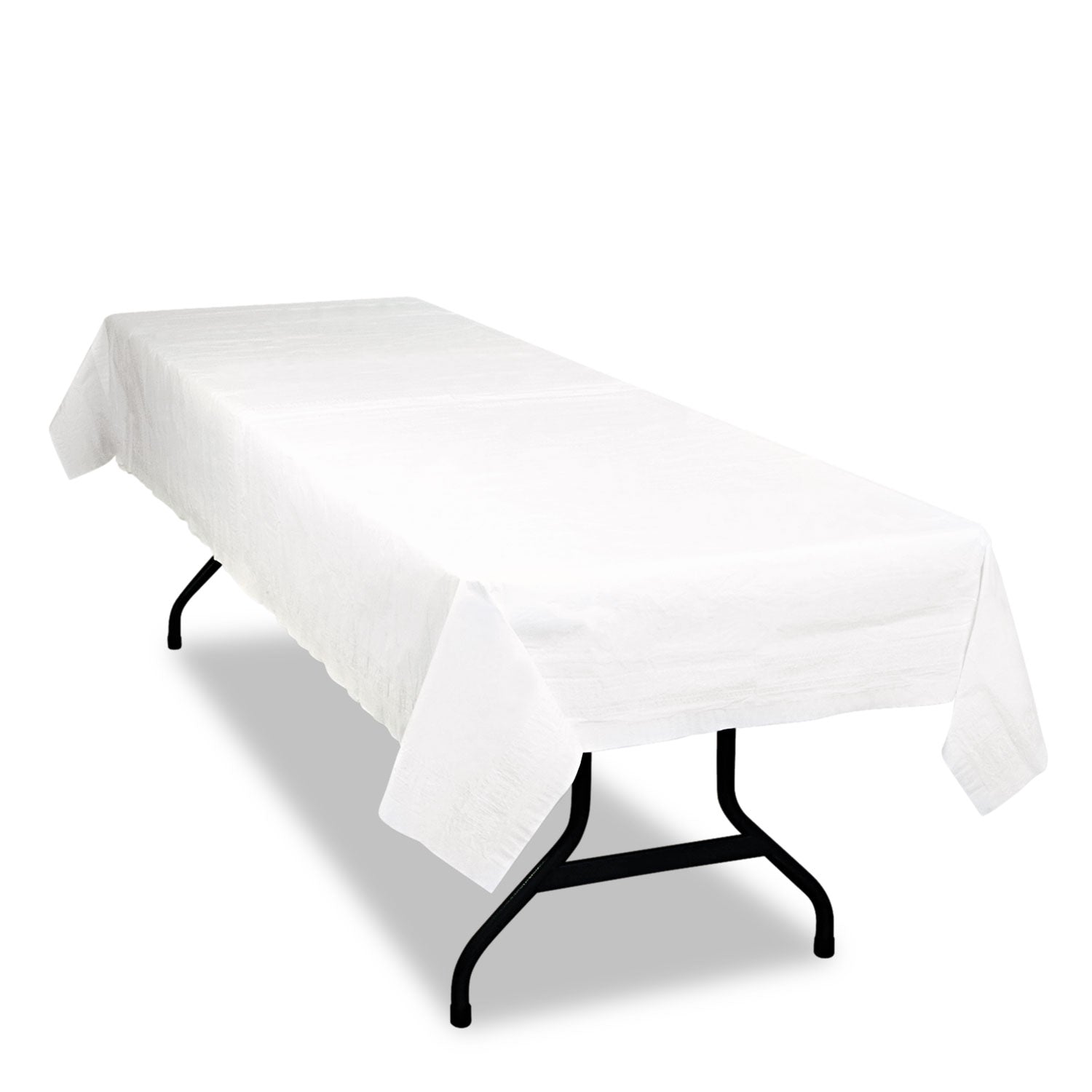 Table Set Poly Tissue Table Cover, 54" x 108", White, 6/Pack