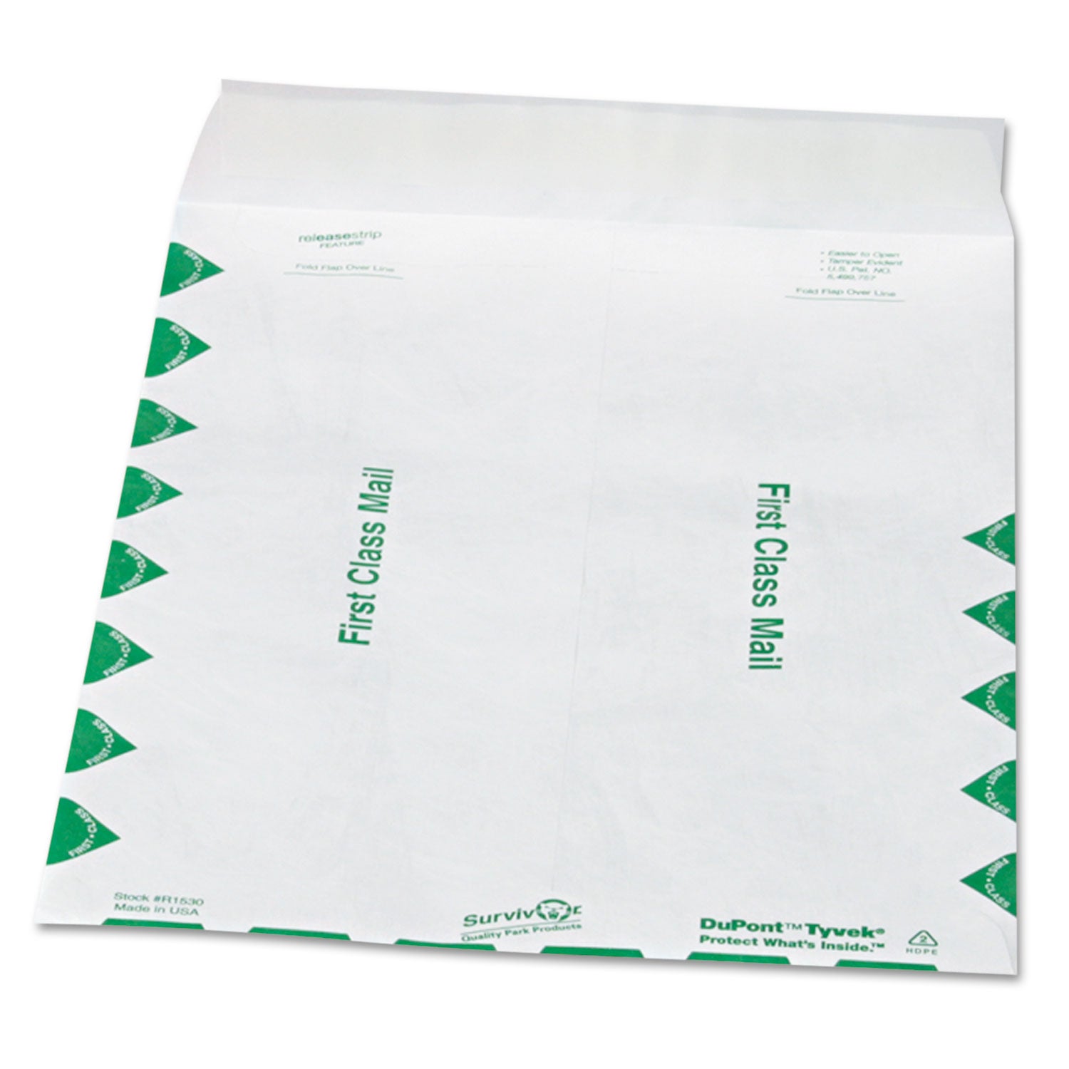 Lightweight 14 lb Tyvek Catalog Mailers, First Class, #12 1/2, Square Flap, Redi-Strip Closure, 9.5 x 12.5, White, 100/Box