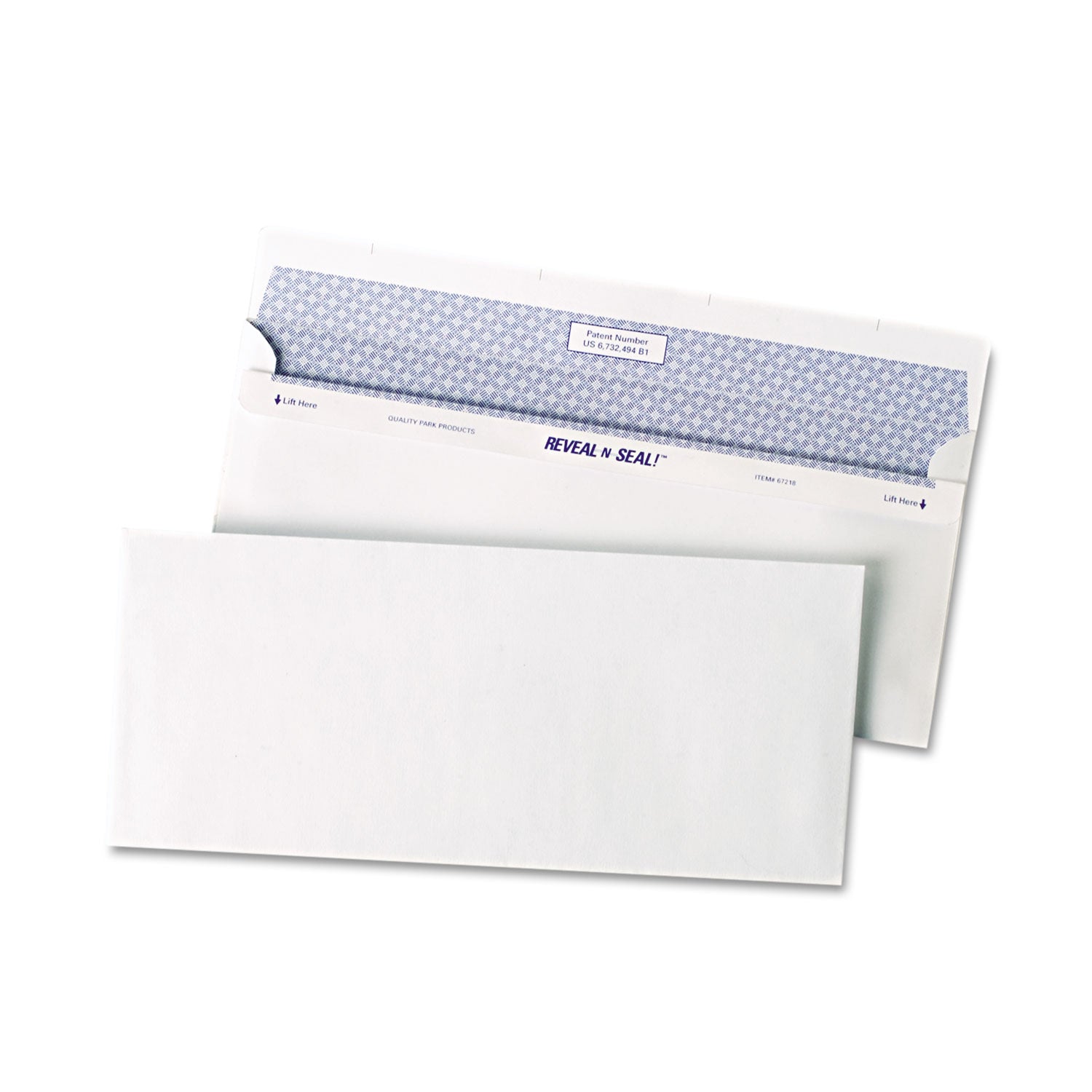 Reveal-N-Seal Security Tinted Envelope, #10, Commercial Flap, Self-Adhesive Closure, 4.13 x 9.5, White, 500/Box