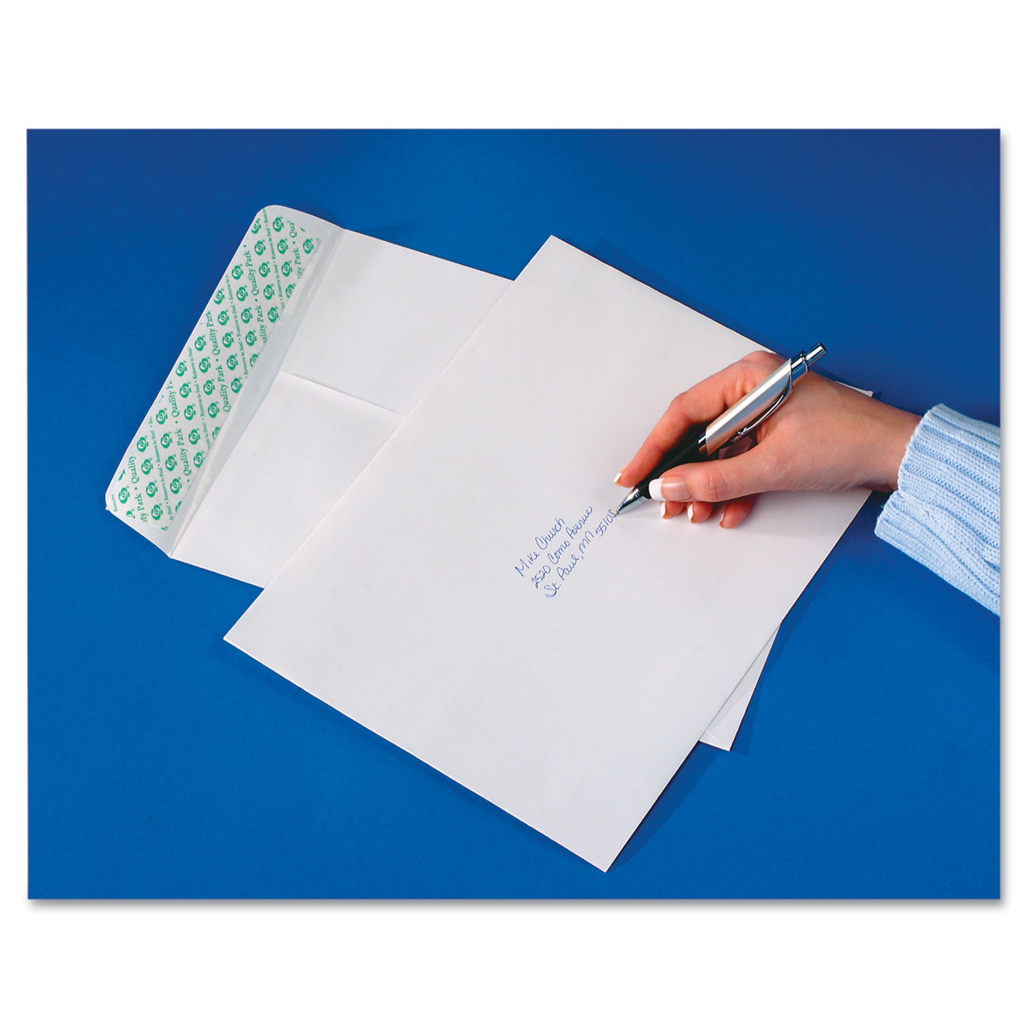 Quality Park™ Tech-No-Tear Catalog Envelope, Paper Exterior, #10 1/2, Cheese Blade Flap, Self-Adhesive Closure, 9 x 12, White, 100/Box