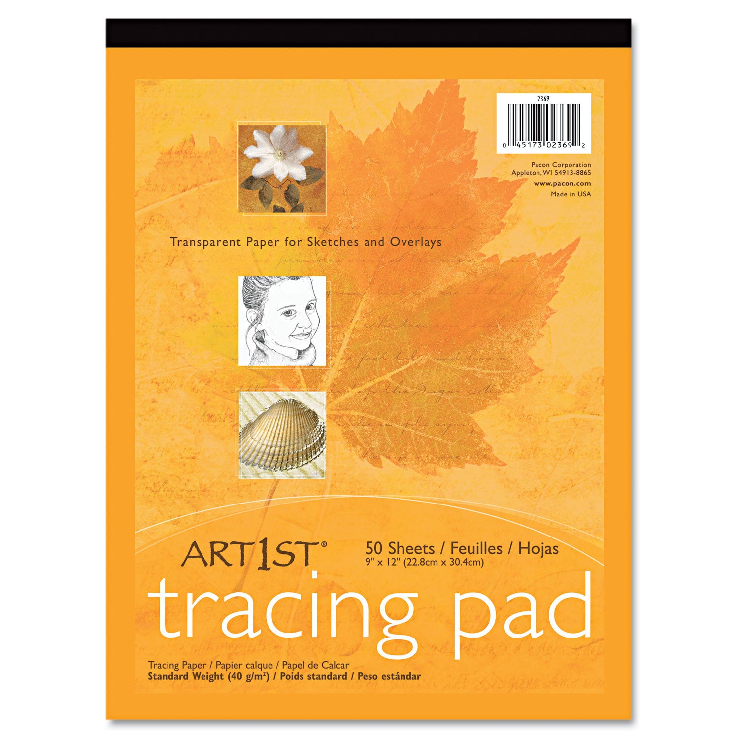 Art1st Parchment Tracing Paper, 16 lb, 14 x 17, White, 50/Pack