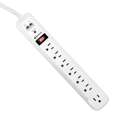 Surge Protector, 7 AC Outlets, 4 ft Cord, 1,080 J, White Flipcost Flipcost