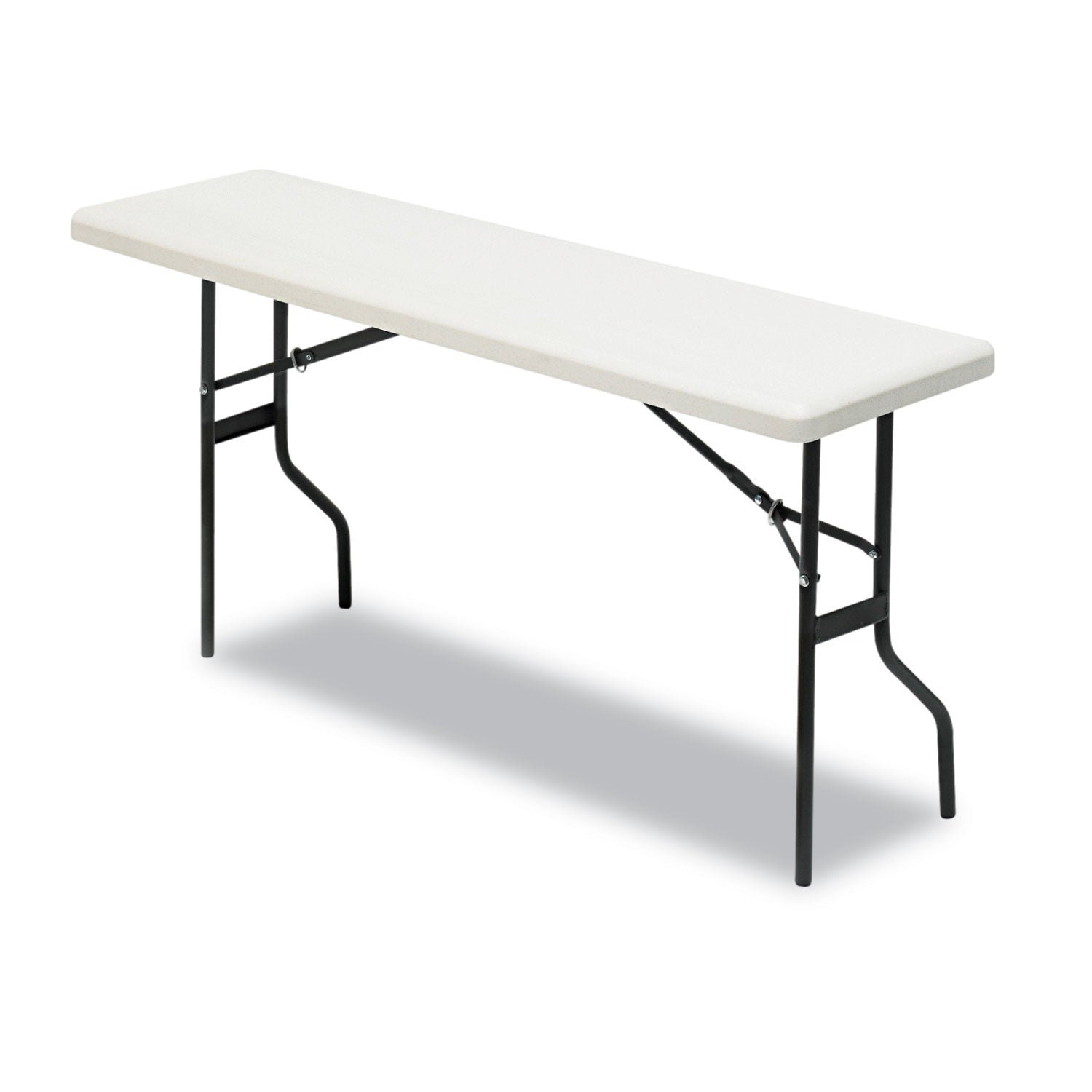 IndestrucTable Classic Folding Table, Rectangular, 72" x 18" x 29", Platinum