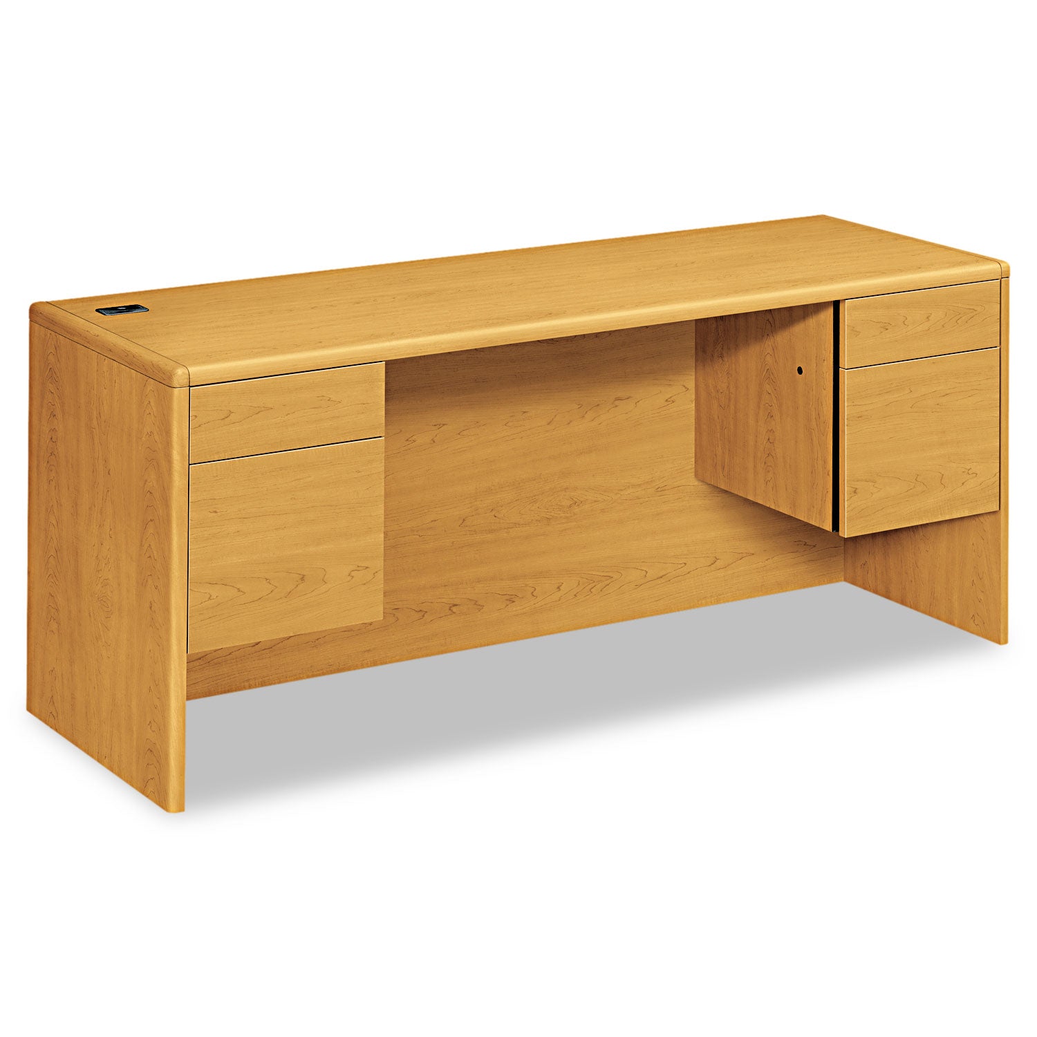 10700 Kneespace Credenza, 3/4 Height Pedestals, 72w x 24d x 29.5h, Harvest