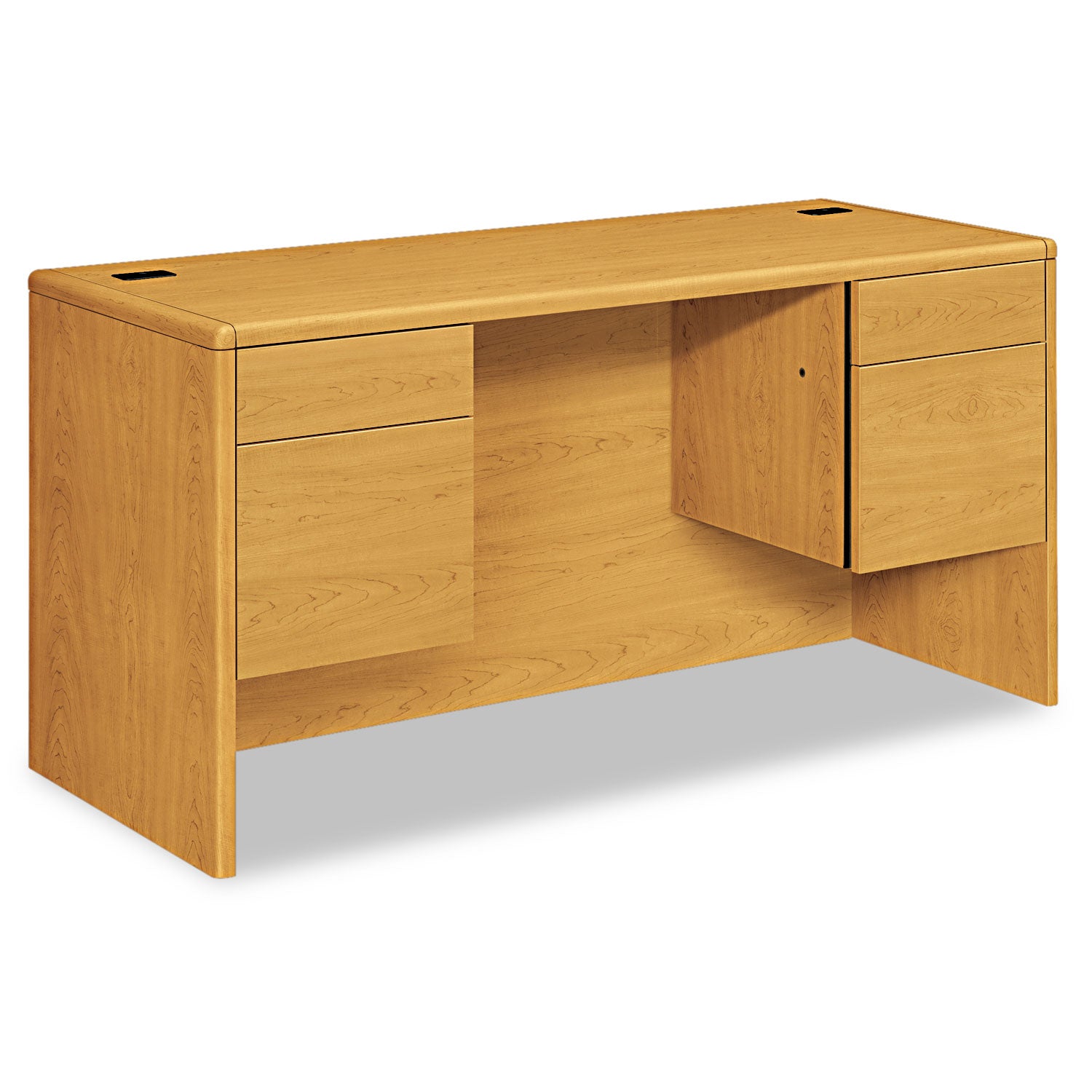 10700 Kneespace Credenza, 3/4 Height Pedestals, 60w x 24d x 29.5h, Harvest