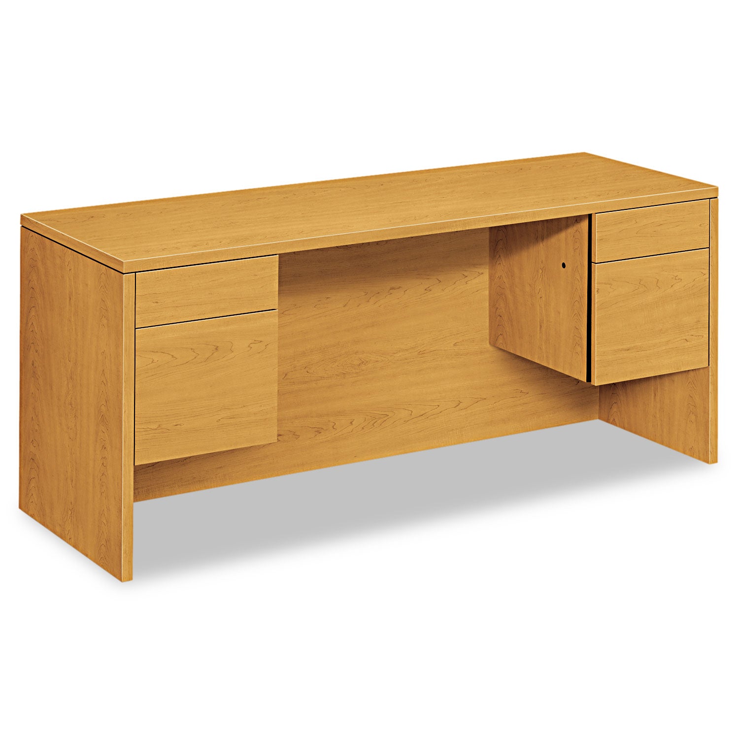 10500 Series Kneespace Credenza With 3/4-Height Pedestals, 60w x 24d x 29.5h, Harvest