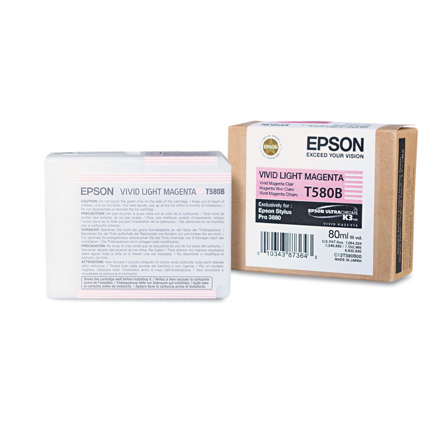 Epson® T580B00 UltraChrome K3 Ink, Vivid Light Magenta