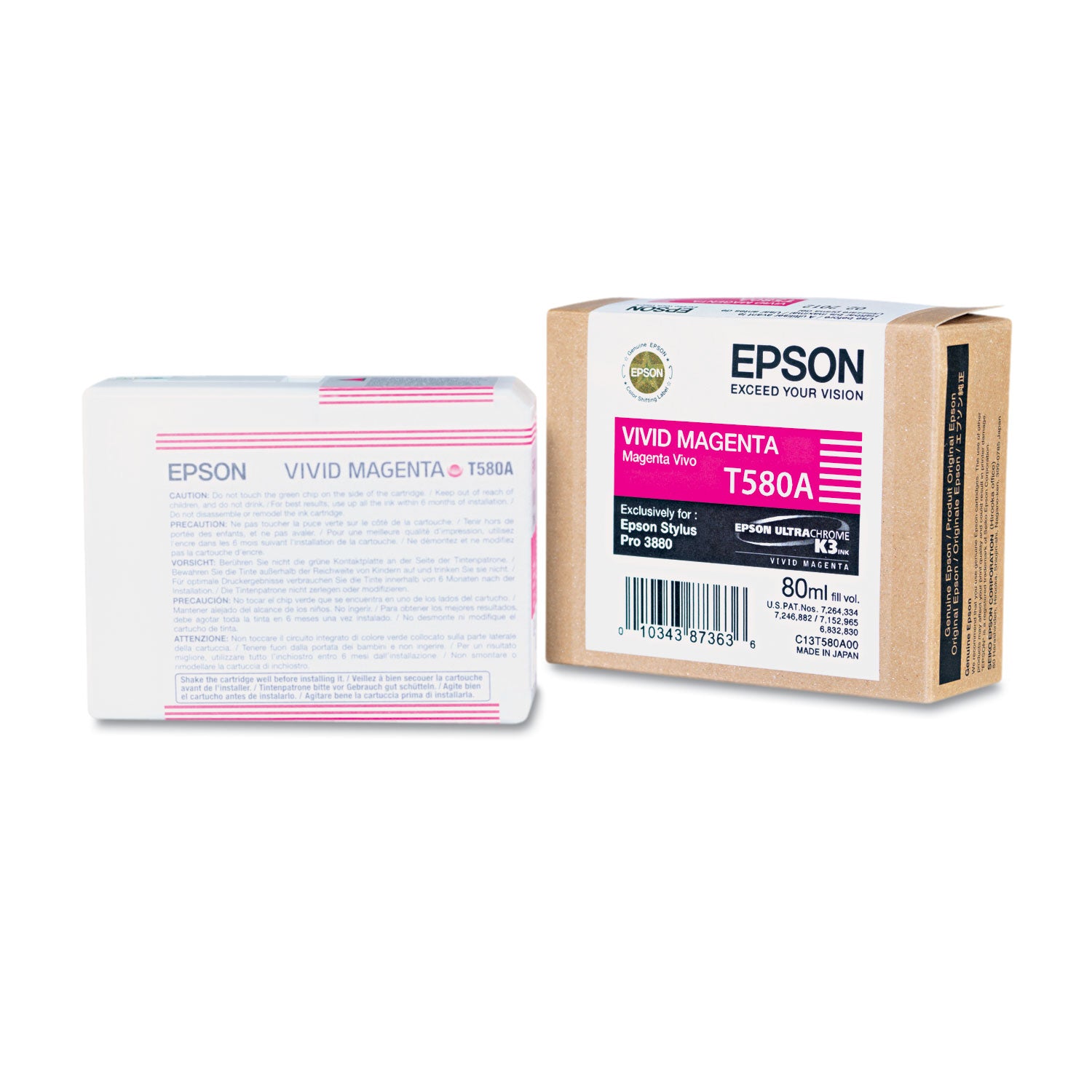 Epson® T580A00 UltraChrome K3 Ink, Vivid Magenta