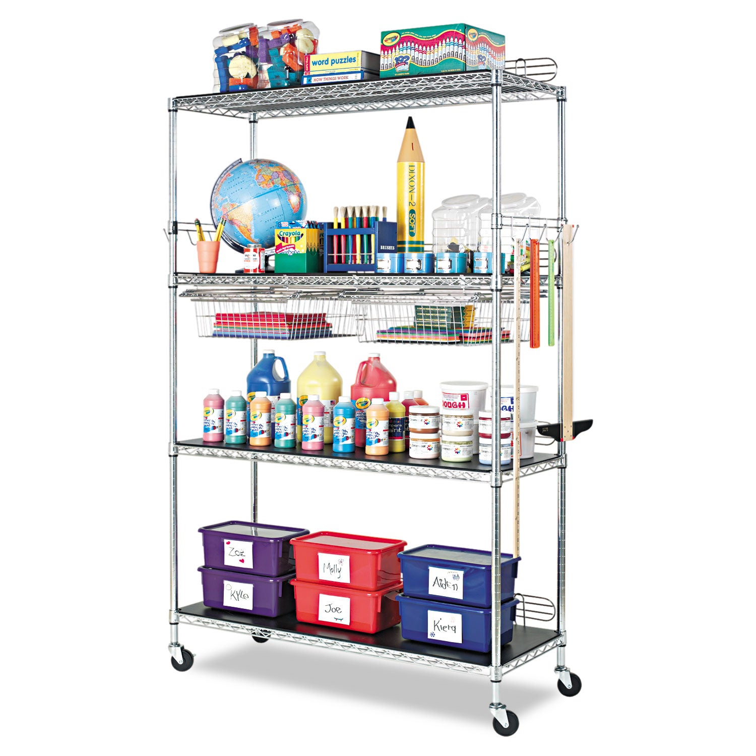 Alera® NSF Certified Industrial Four-Shelf Wire Shelving Kit, 36w x 24d x 72h, Silver