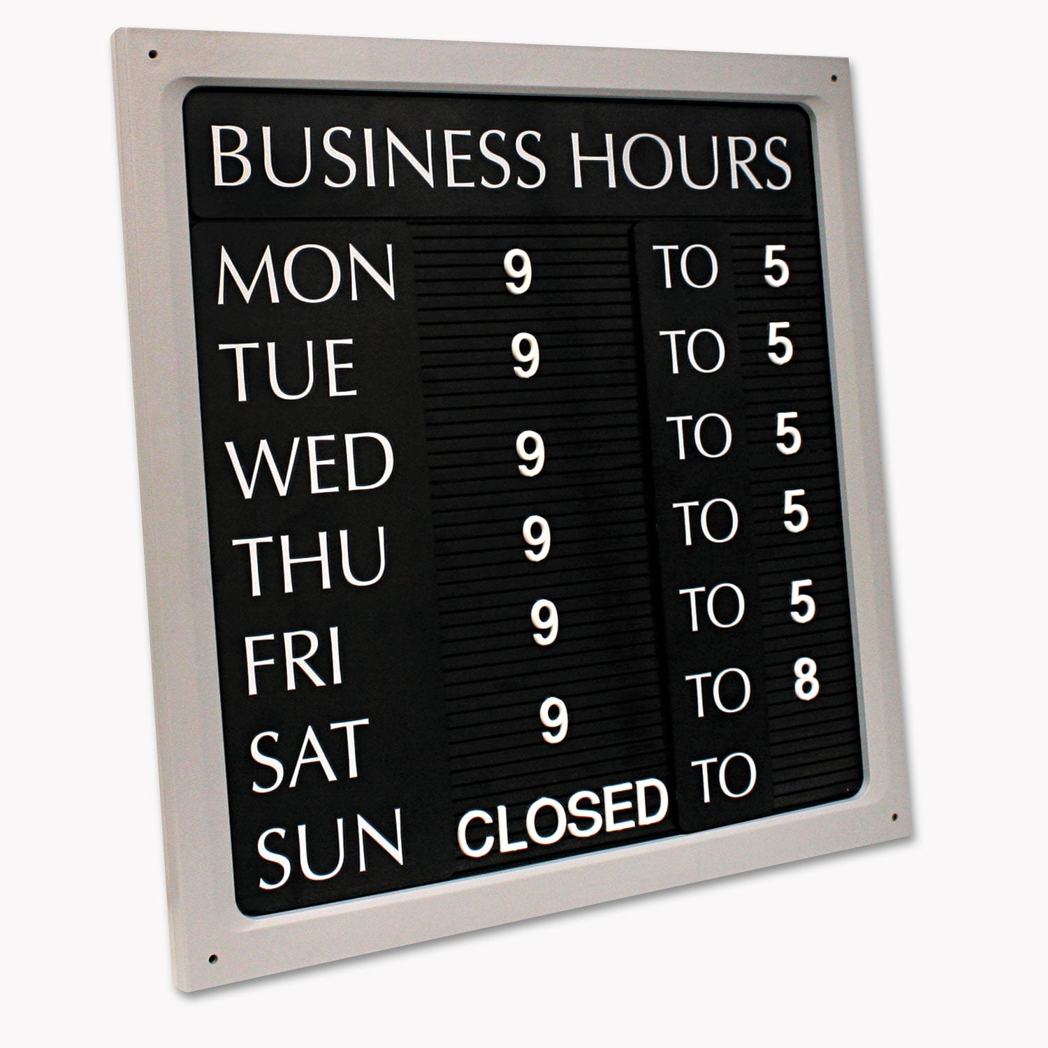 COSCO Message/Business Hours Sign, 15 x 20.5, Black/Red