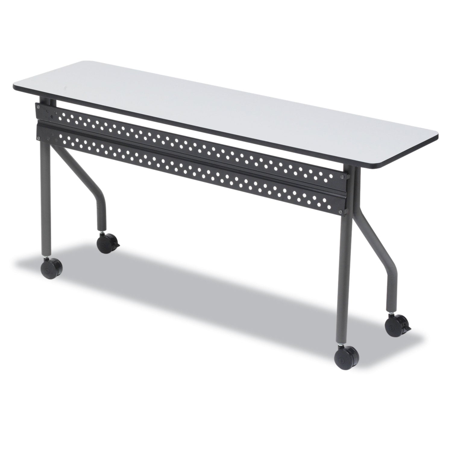 OfficeWorks Mobile Training Table, Rectangular, 72" x 18" x 29", Gray/Charcoal