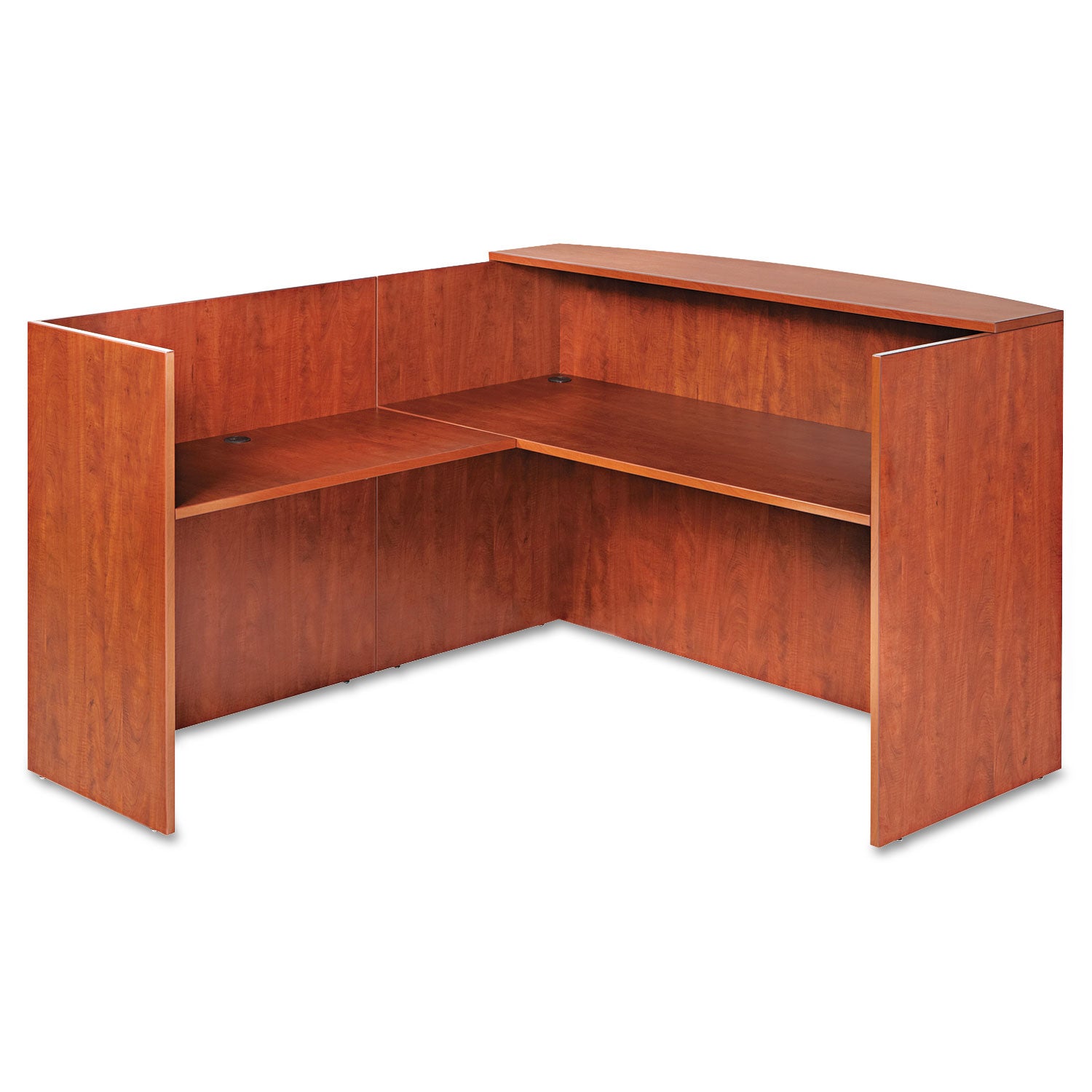 Alera® Alera Valencia Reversible Reception Return, 44.13w x 23.63d x 41.5h, Medium Cherry