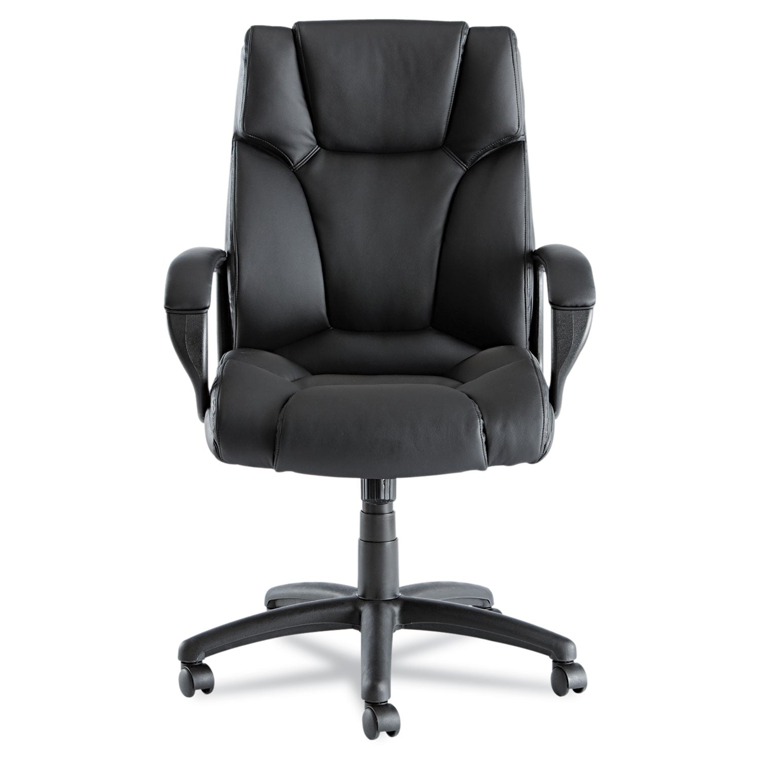 Alera® Alera Fraze Series Executive High-Back Swivel/Tilt Bonded Leather Chair, Supports 275 lb, 17.71" to 21.65" Seat Height, Black