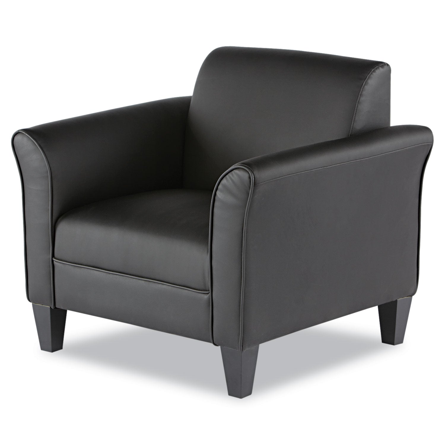 Alera® Alera Reception Lounge Sofa Series Club Chair, 35.43" x 30.7" x 32.28", Black Seat, Black Back, Black Base