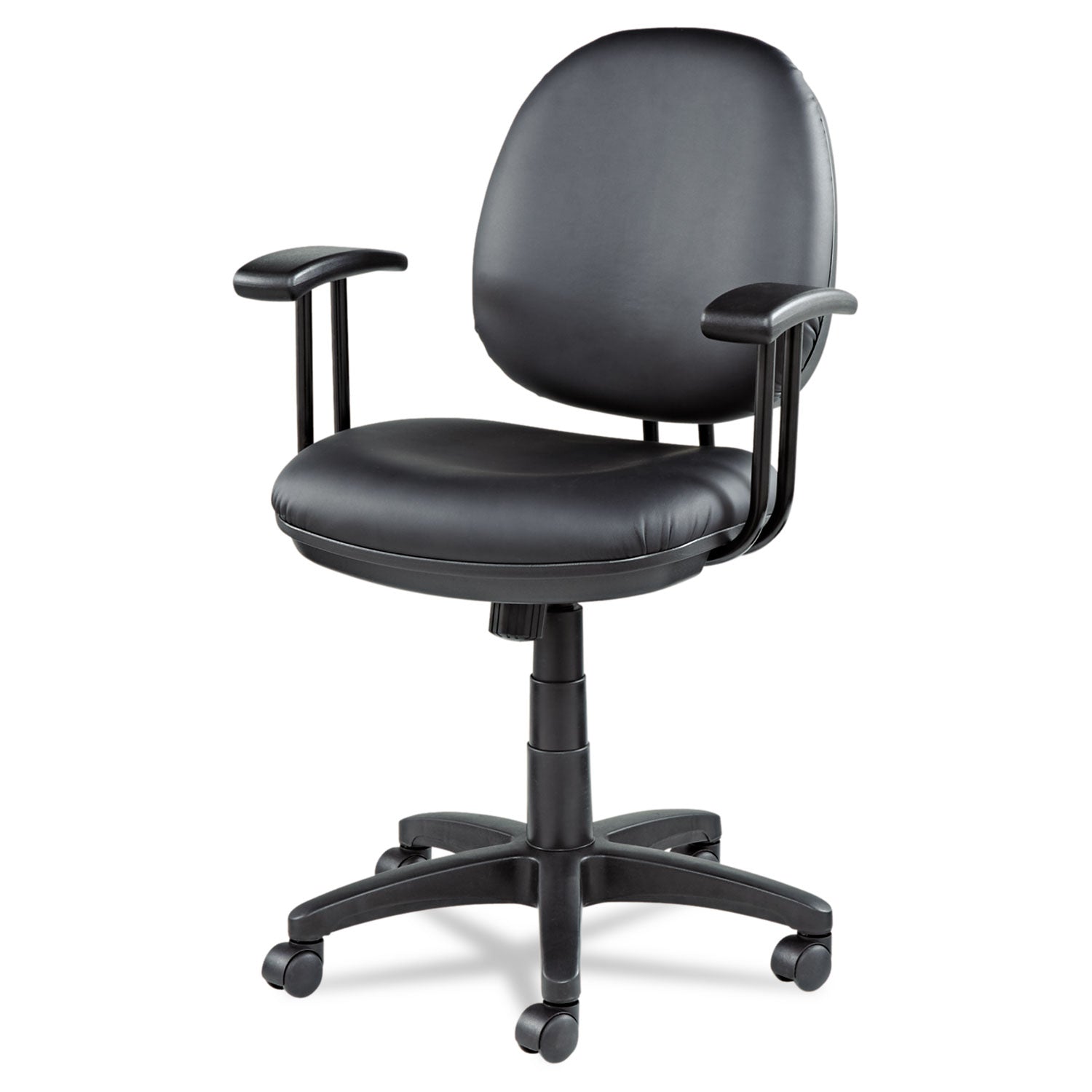 Alera® Alera Interval Series Swivel/Tilt Task Chair, Bonded Leather Seat/Back, Up to 275 lb, 18.11" to 23.22" Seat Height, Black