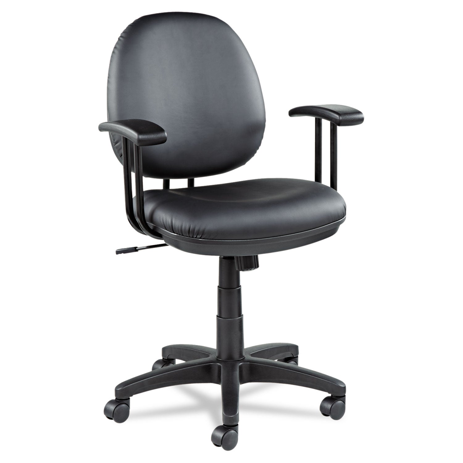 Alera® Alera Interval Series Swivel/Tilt Task Chair, Bonded Leather Seat/Back, Up to 275 lb, 18.11" to 23.22" Seat Height, Black