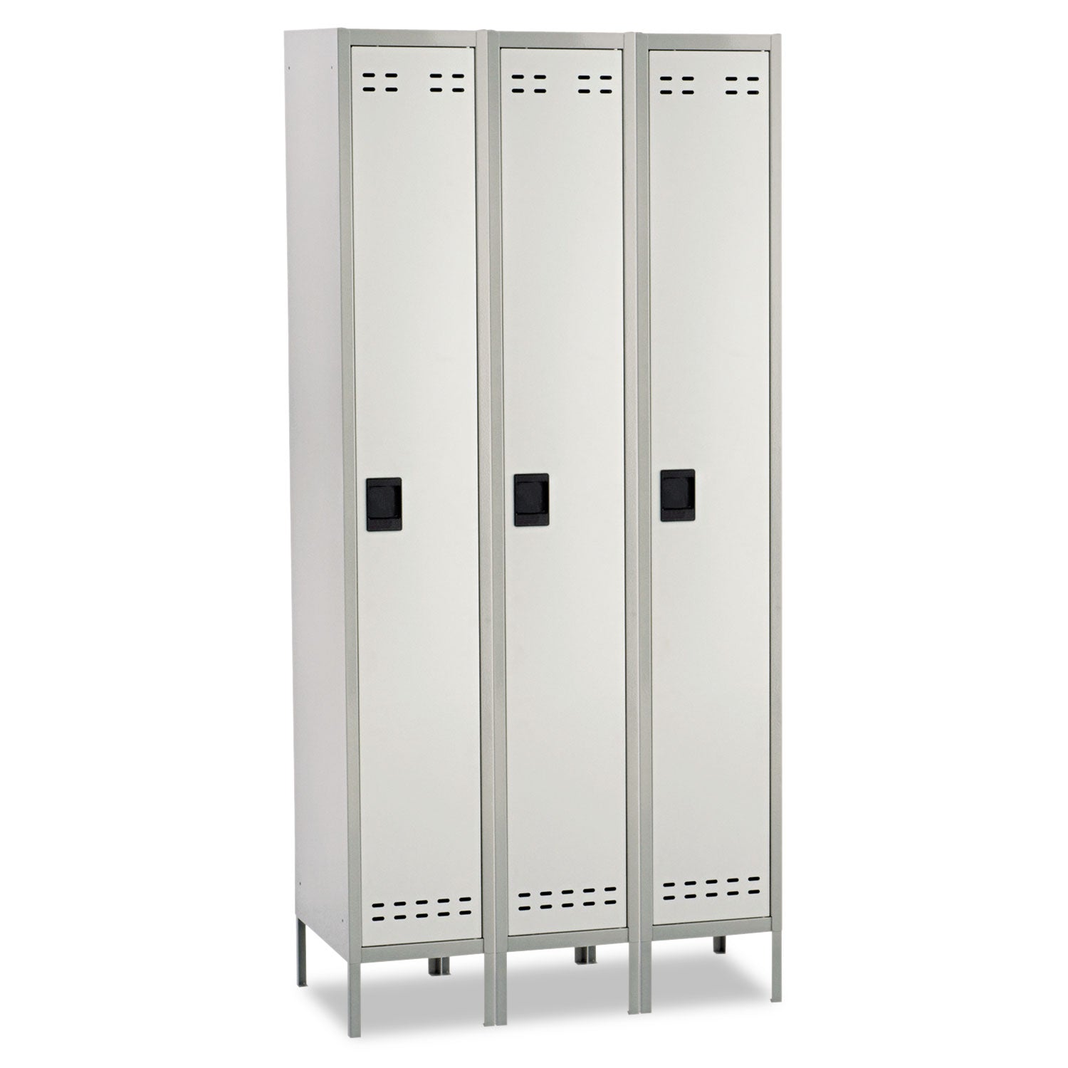 Single-Tier, Three-Column Locker, 36w x 18d x 78h, Two-Tone Gray