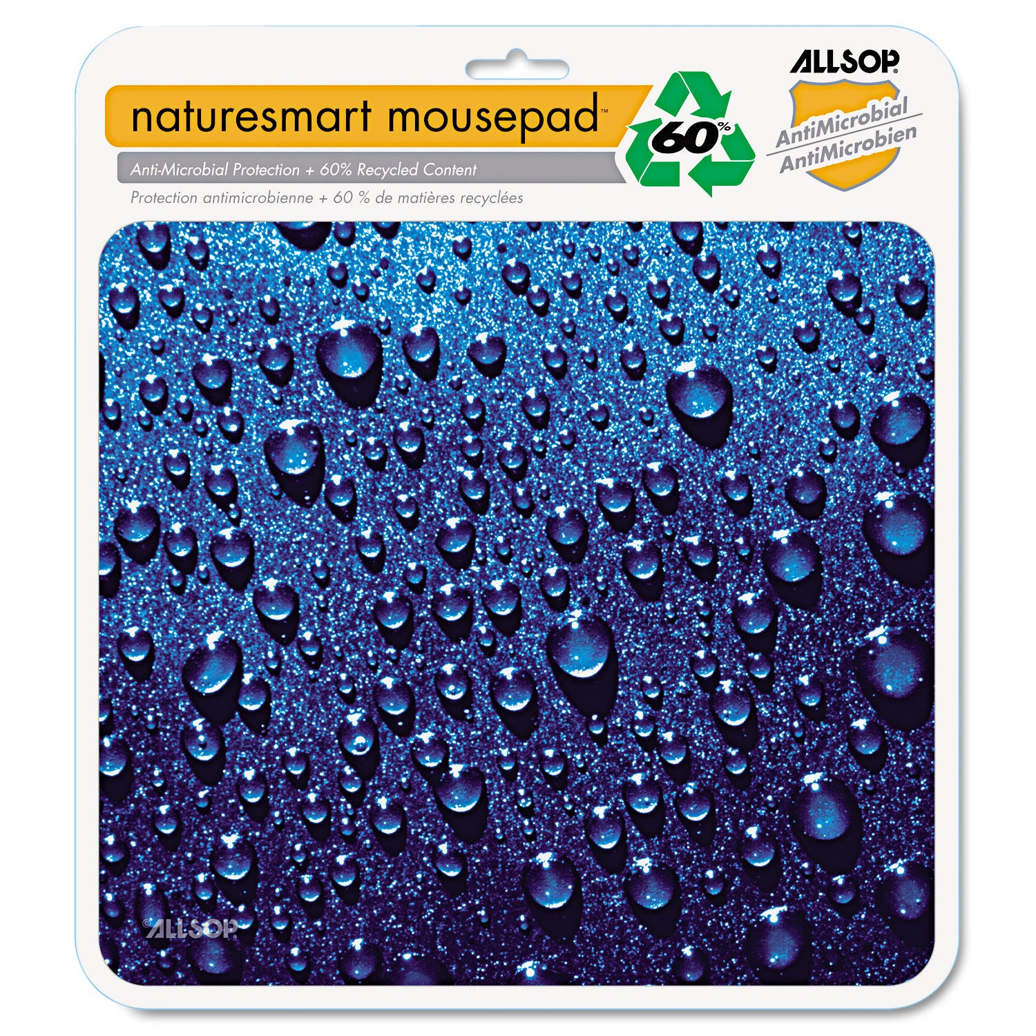 Allsop® Naturesmart Mouse Pad, 8.5 x 8, Raindrops Design