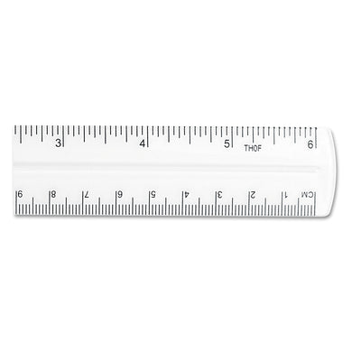 Transparent Shatter-Resistant Plastic Ruler, Standard/Metric, 6" Long, Clear Flipcost Flipcost