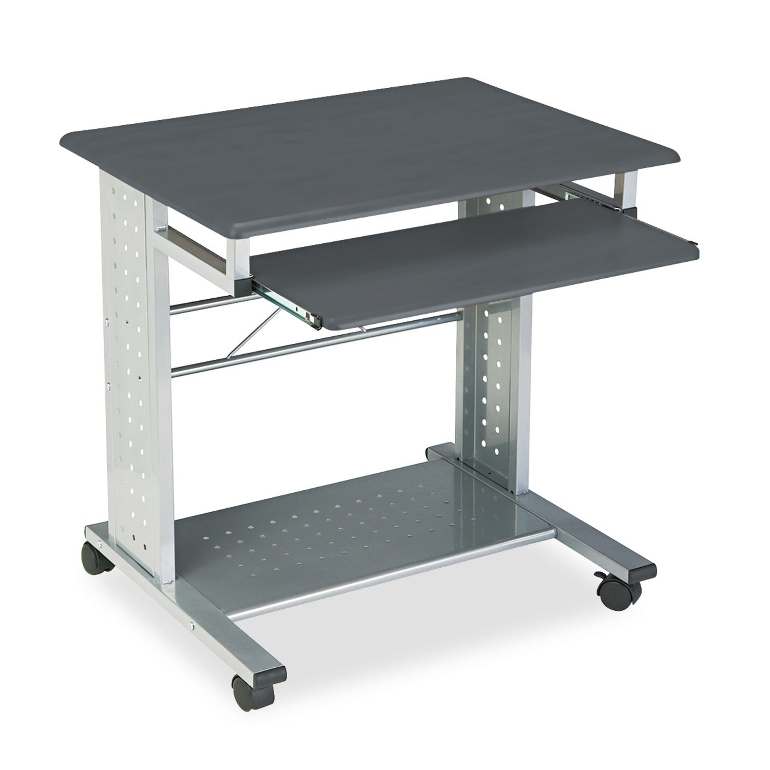 Empire Mobile PC Cart, 29.75" x 23.5" x 29.75", Anthracite/Silver