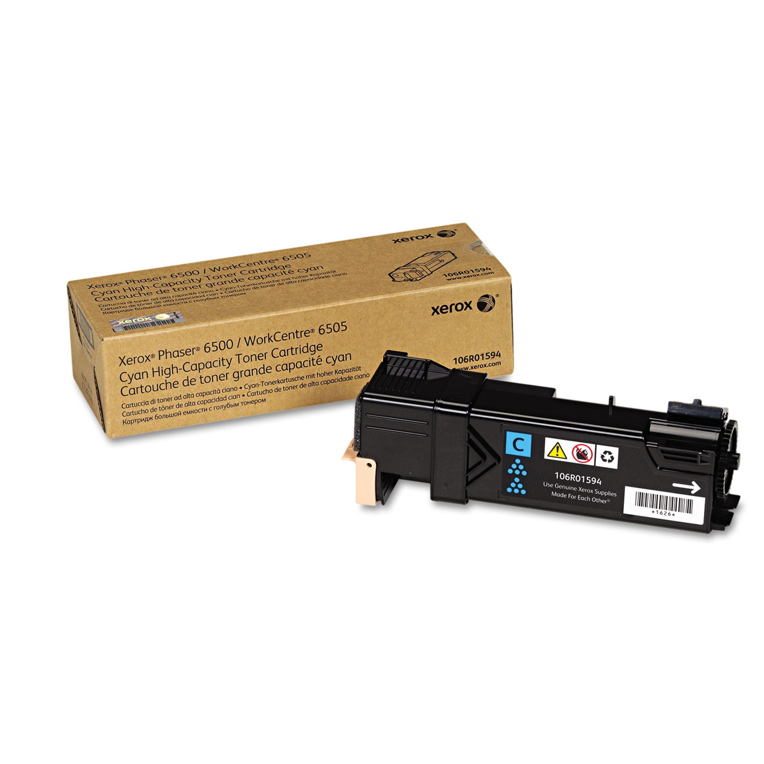 106R01594 High-Yield Toner, 2,500 Page-Yield, Cyan