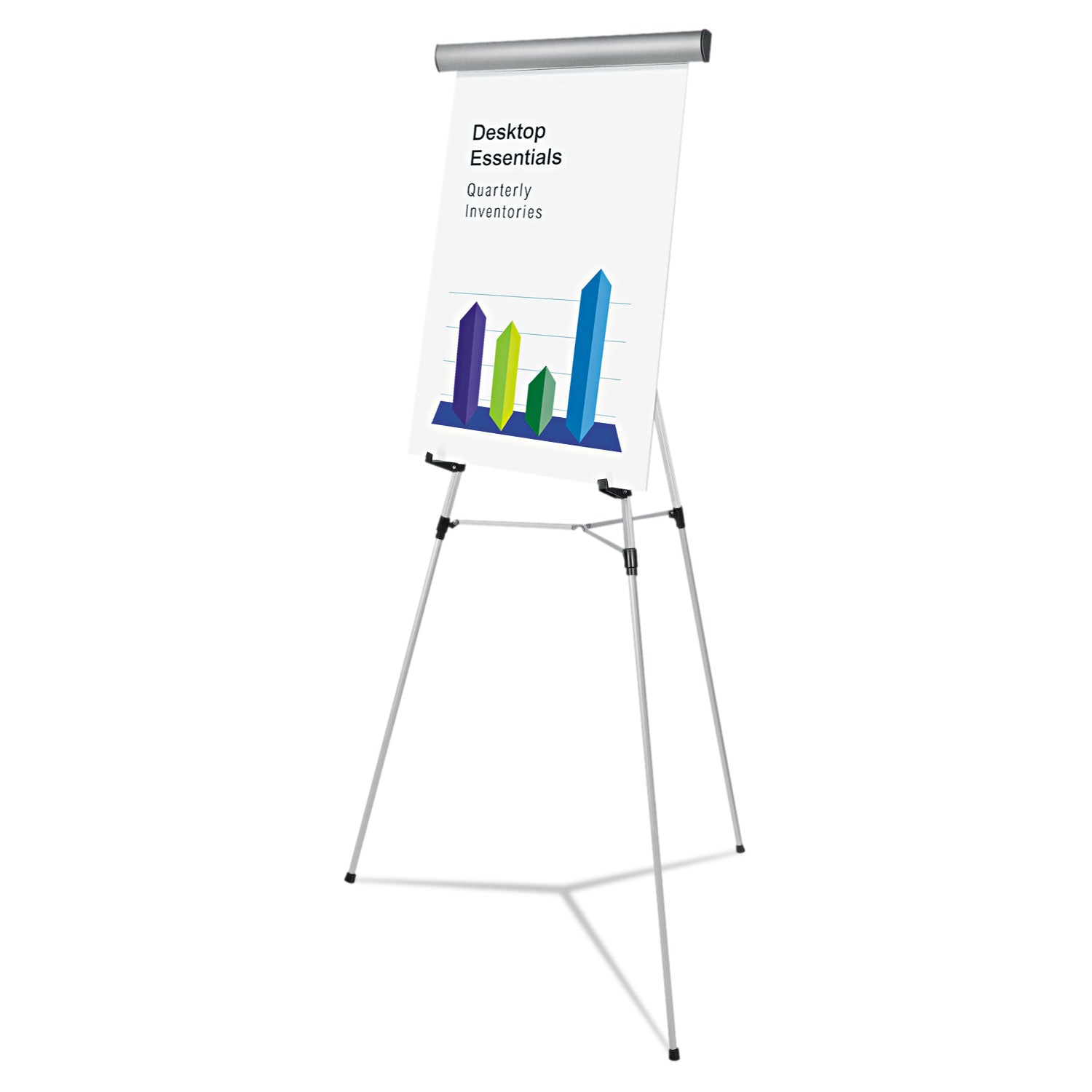 Heavy-Duty Adjustable Presentation Easel, 69" Maximum Height, Metal, Silver