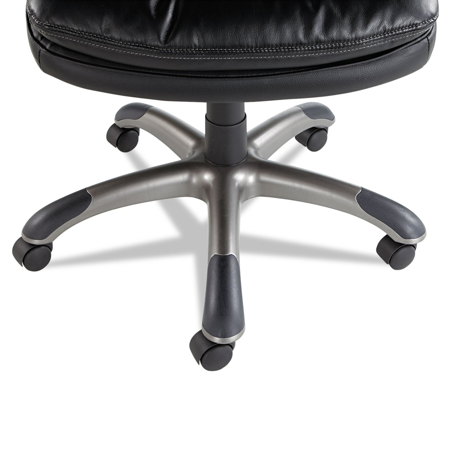 OIF Executive Swivel/Tilt Bonded Leather High-Back Chair, Supports Up to 250 lb, 18.50" to 21.65" Seat Height, Black