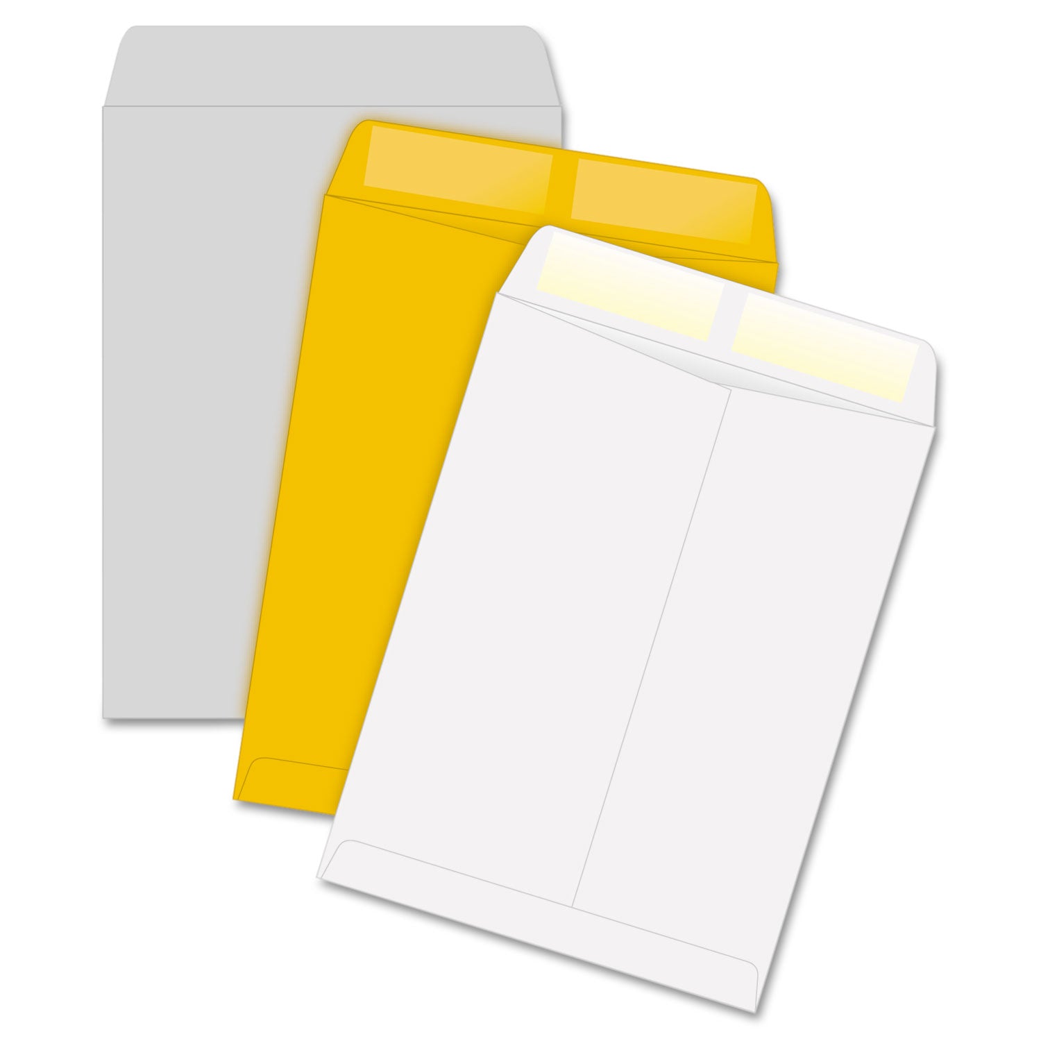 Quality Park™ Catalog Envelope, 28 lb Bond Weight Kraft, #10 1/2, Square Flap, Gummed Closure, 9 x 12, White, 100/Box