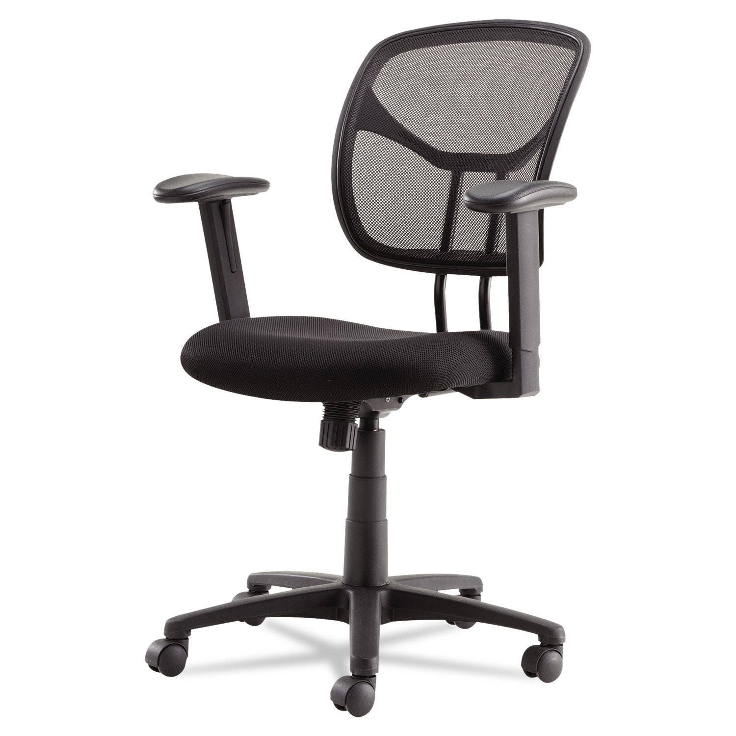 OIF Swivel/Tilt Mesh Task Chair with Adjustable Arms, Supports Up to 250 lb, 17.72" to 22.24" Seat Height, Black