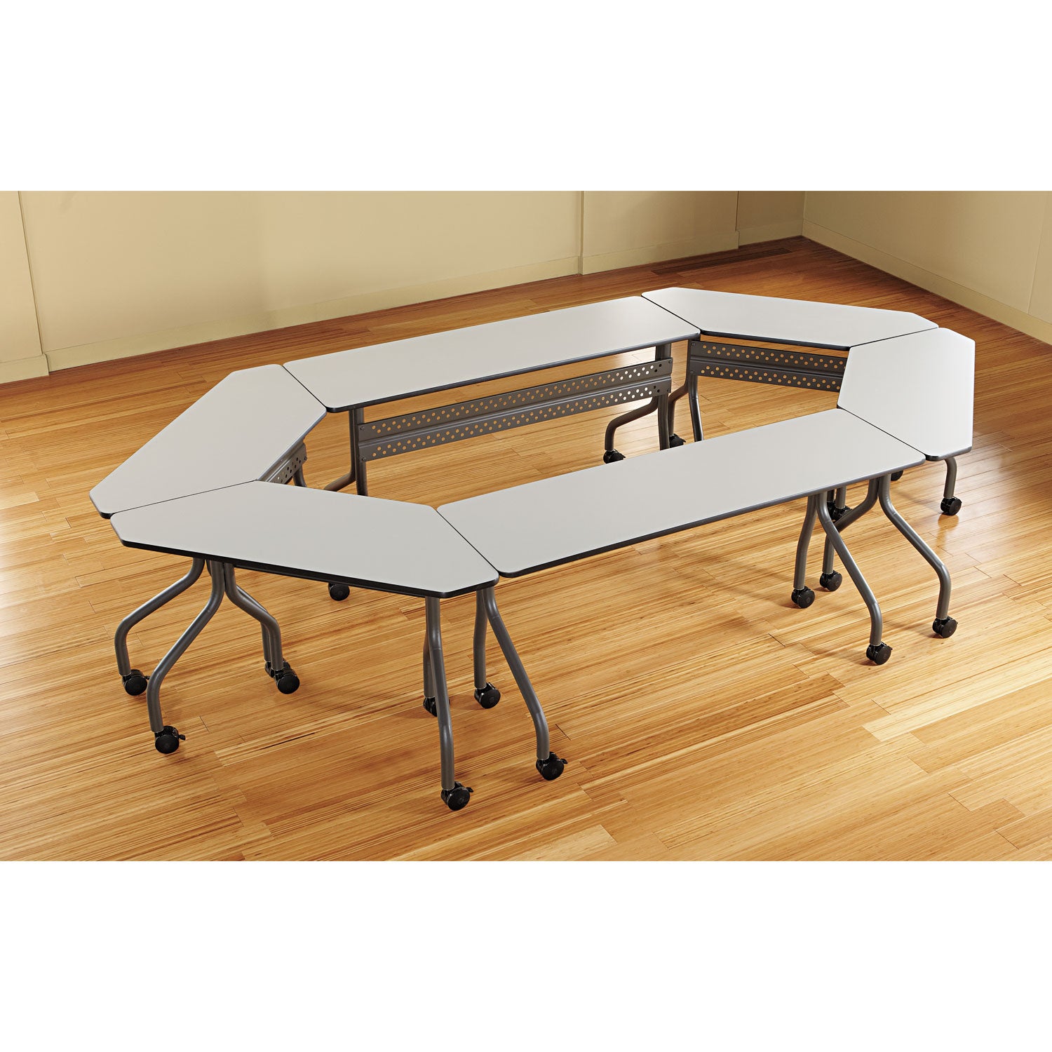 Iceberg OfficeWorks Mobile Training Table, Rectangular, 72" x 18" x 29", Gray/Charcoal