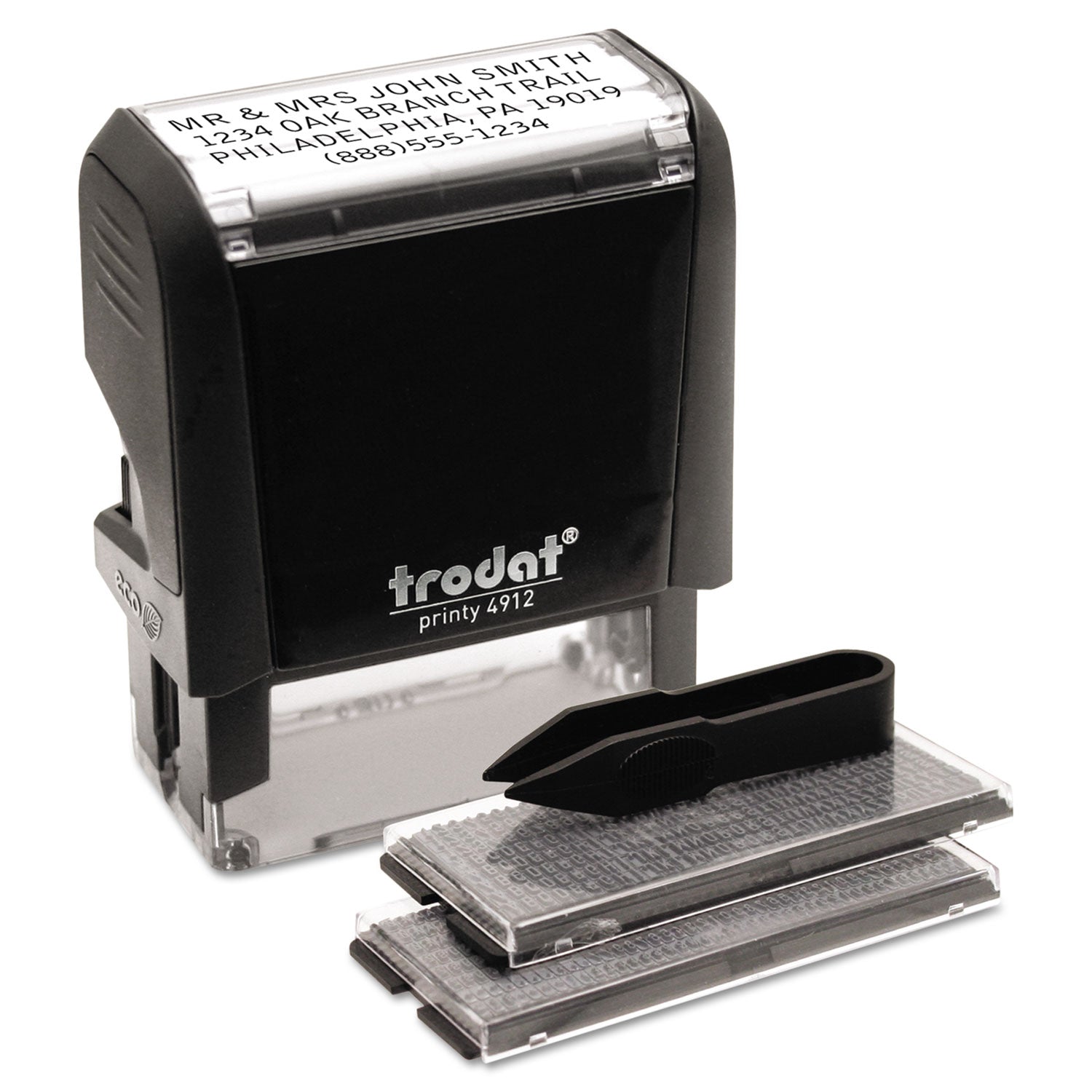 Printy Do It Yourself Self-Inking Message Stamp, 0.75" x 1.88", Black