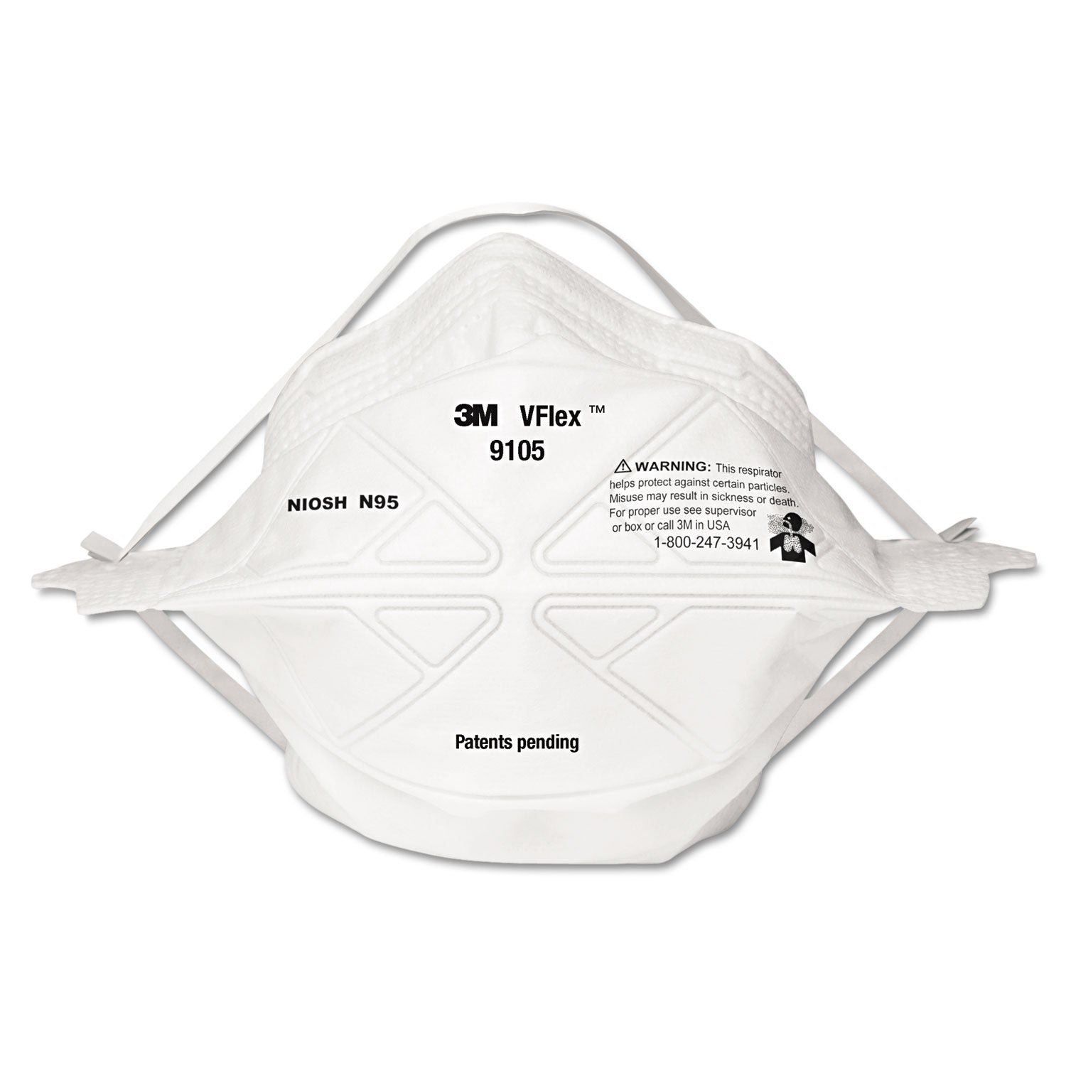 3M™ VFlex Particulate Respirator N95, Standard Size, 50/Box