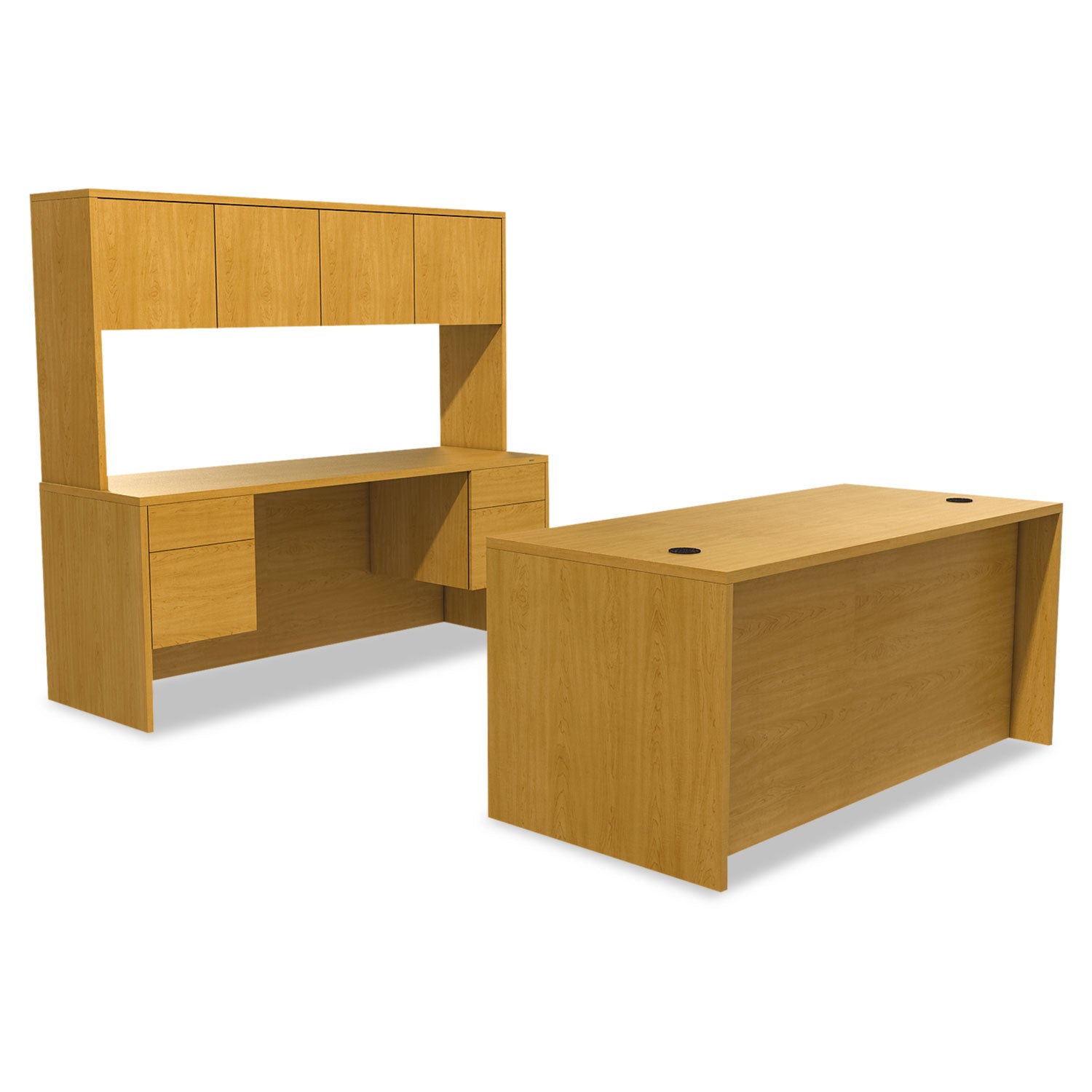 HON® 10500 Series Double 3/4-Height Pedestal Desk, Left and Right: Box/File, 72" x 36" x 29.5", Harvest